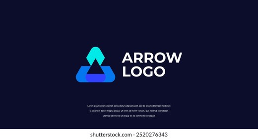 Letra A flecha diseño de logotipo
