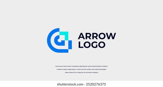 Letra A design de logotipo de seta