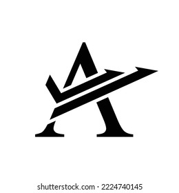 letter A and arrow logo design, initial A creative, unique logo, Financial Company Logo, consulting Company Logo