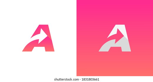 Letter A arrow logo design . modern letter A logo vector illustration eps10