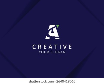 Letter A with arrow logo design. Monogram Letter A logo template