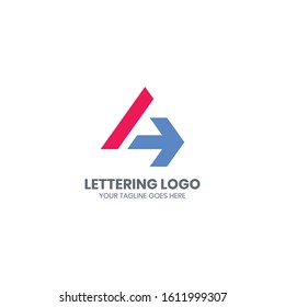 Letter A Arrow Logo Design Template