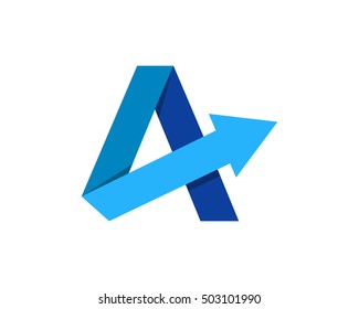 Letter A Arrow Logo Design Template