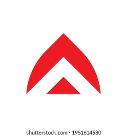 Una letra con el vector de diseño del logotipo de flecha hacia arriba