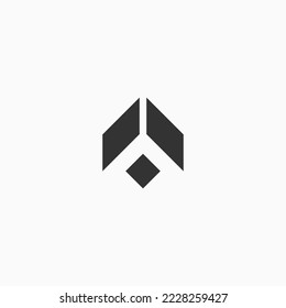 letra a con diseño de logotipo de flecha plantilla de ilustración vectorial