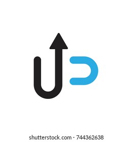 UP Letter With Arrow Logo Design Vector