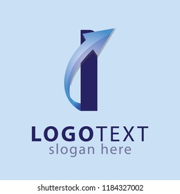i Letter Arrow Logo Element