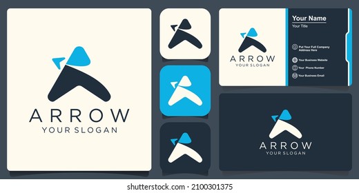 Letter A arrow logo icon design template elements.