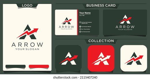 Letter A arrow logo icon design template elements.