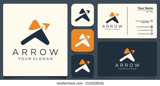 Letter A arrow logo icon design template elements.