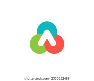 Letter A with arrow logo icon design template elements