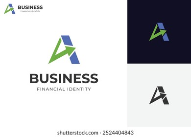 Letra Un diseño de icono de logotipo de flecha con símbolo de aceleración para logística, dirección, diseño de logotipo de Vector de finanzas comerciales