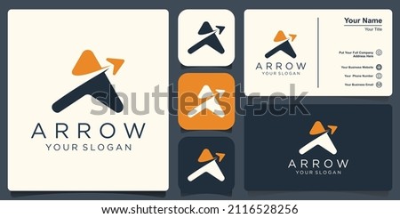 Letter A arrow logo icon design template elements.