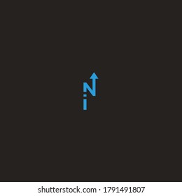 Letter IN Arrow logo icon template design in Vector illustration