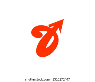 A Letter with Arrow Logo Template