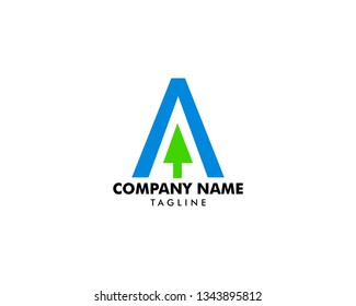 A Letter with Arrow Logo Template