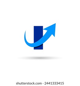 I Letter with Arrow Logo Template Illustration Vector Design