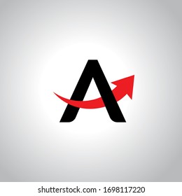 Letter A with Arrow Logo Template vector Design