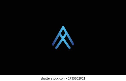 A A Letter with Arrow Logo Template vector icon illustration design. Modern arrow logo in elegant style with Black Background.
