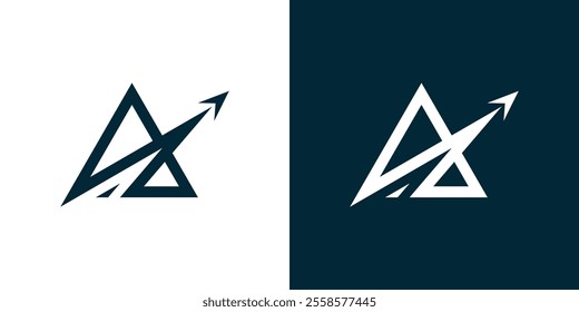 Letter A and arrow logo, triangle and arrow logo