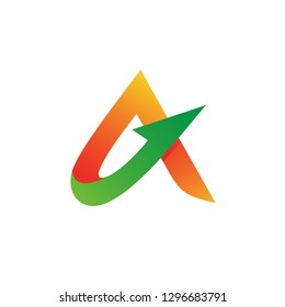 Letter A Arrow Logo Vector