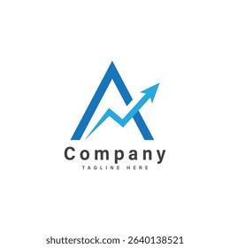 a letter with arrow logo vector financial design icon