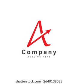 a letter with arrow logo vector financial design icon
