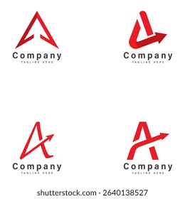 a letter with arrow logo vector financial design icon