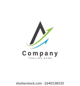 a letter with arrow logo vector financial design icon