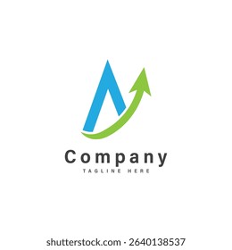 a letter with arrow logo vector financial design icon