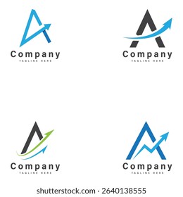 a letter with arrow logo vector financial design icon