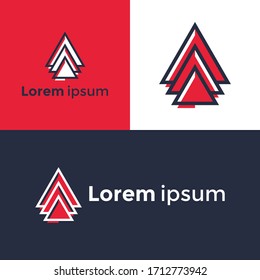 Letter A arrow logo vector Template design. Creative minimalist triangle shape logotype A icon monogram.