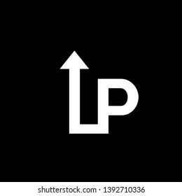 UP letter with up arrow modern logo vector