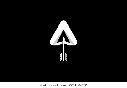 Letter A with arrow monogram logo design template