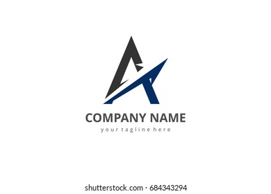 Letter A arrow negative space logo idea