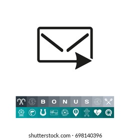 Letter with arrow as outgoing simple icon