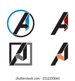 Letter A arrow set illustration vector logo