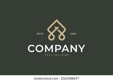 letra Una flecha forma logotipo geométrico para joyas de fragancia, moda y belleza