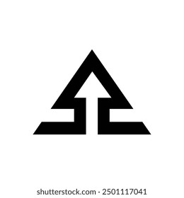 Buchstabe A mit Pfeilform negativer Raum moderne Logo-Idee