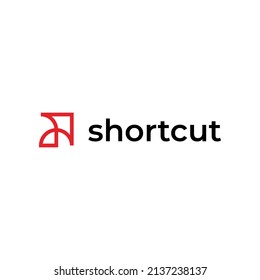 letter A and arrow shortcut logo design