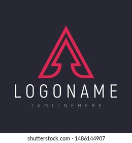 A letter and Arrow sign logo design template 
