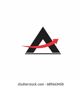 letter a with arrow simple design logo vector