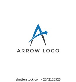 Letra A flecha logotipo simple, letra flecha icono plantilla de diseño vectorial