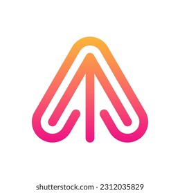 Letter A arrow simple modern logo design