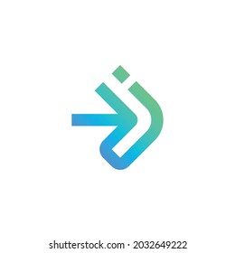 i Letter with Arrow Symbol