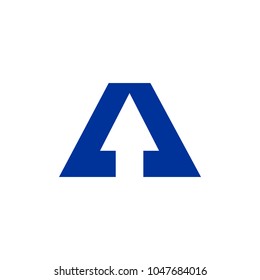 letter a with arrow symbol. vector logo.