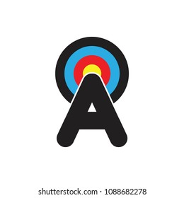 A letter with arrow target logo