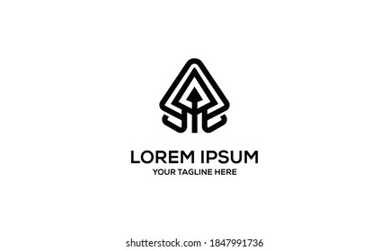 Letter A With Arrow Vector Logo Design Template