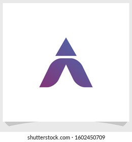 letter A and arrows logo design vector