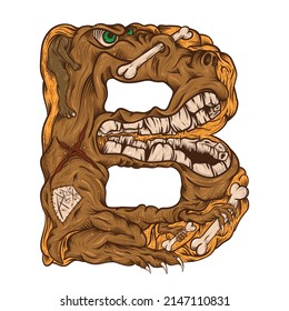 Letter Art - B. Funny Art Vector 